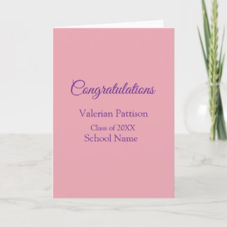 Congratulations graduate add school name simple mo card