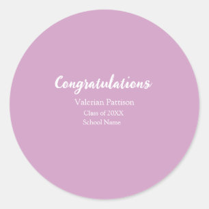 Congratulations graduate add school name simple mo classic round sticker