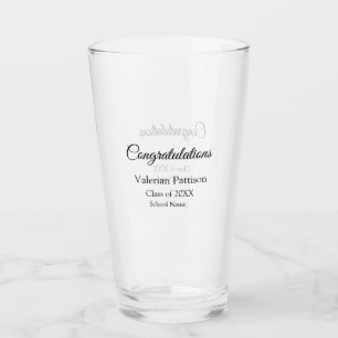 Congratulations graduate add school name simple mo glass