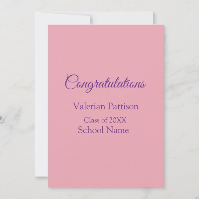Congratulations graduate add school name simple mo invitation (Front)