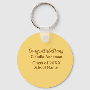 Congratulations graduate add school name simple mo key ring
