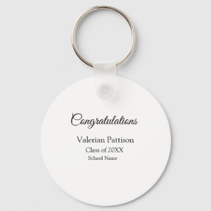 Congratulations graduate add school name simple mo key ring