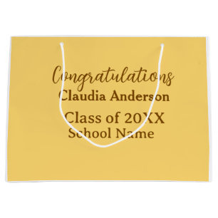 Congratulations graduate add school name simple mo large gift bag