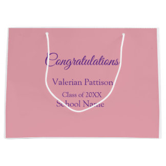 Congratulations graduate add school name simple mo large gift bag