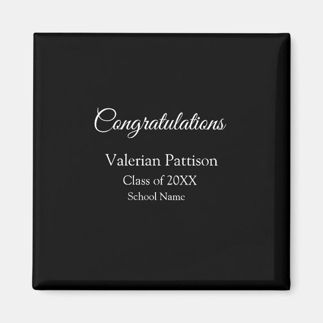 Congratulations graduate add school name simple mo magnet (Front)