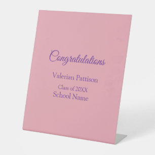 Congratulations graduate add school name simple mo pedestal sign