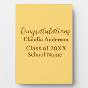 Congratulations graduate add school name simple mo plaque