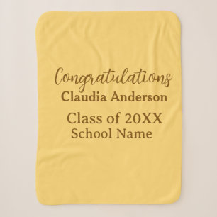 Congratulations graduate add school name simple mo sherpa blanket
