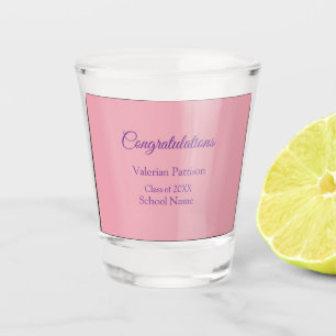 Congratulations graduate add school name simple mo shot glass
