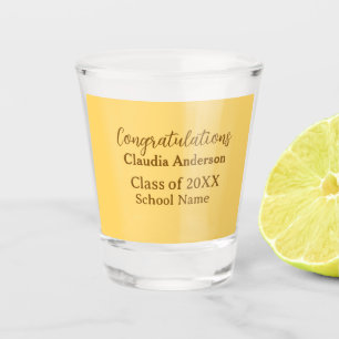 Congratulations graduate add school name simple mo shot glass