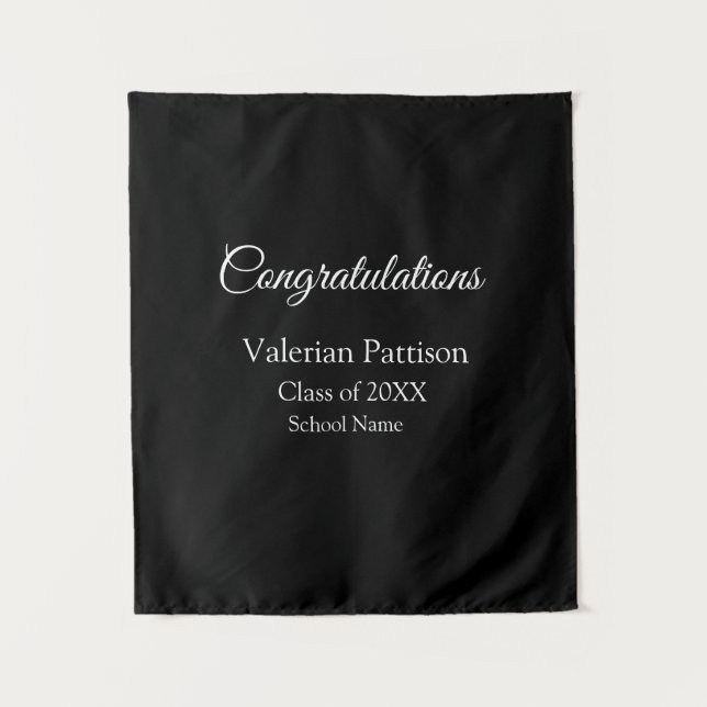 Congratulations graduate add school name simple mo tapestry (Front)