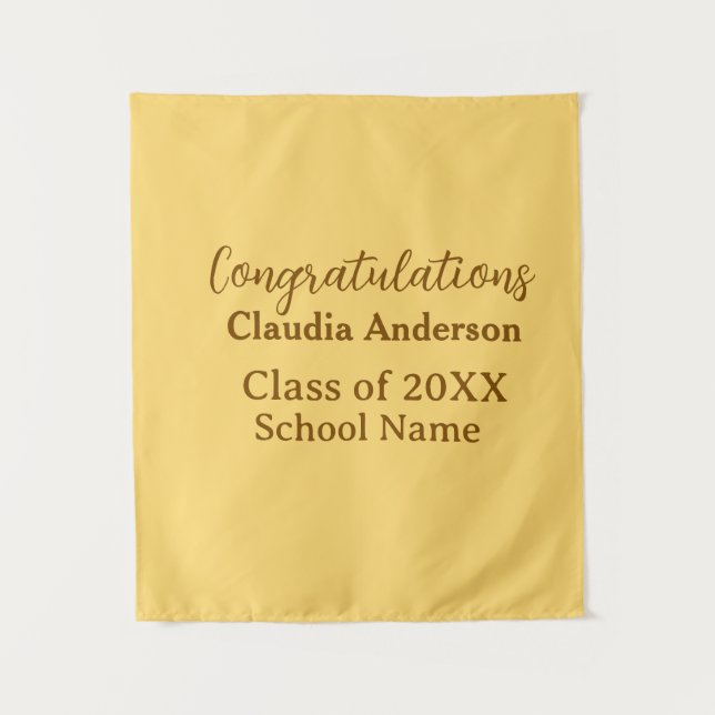 Congratulations graduate add school name simple mo tapestry (Front)