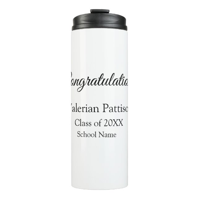 Congratulations graduate add school name simple mo thermal tumbler (Front)