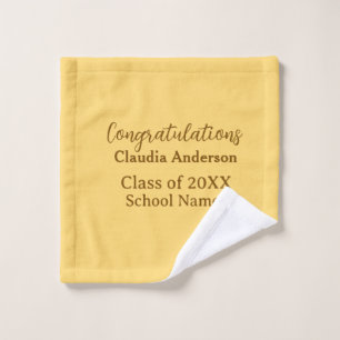 Congratulations graduate add school name simple mo wash cloth
