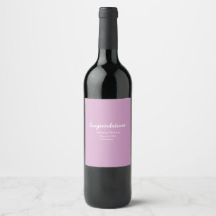 Congratulations graduate add school name simple mo wine label