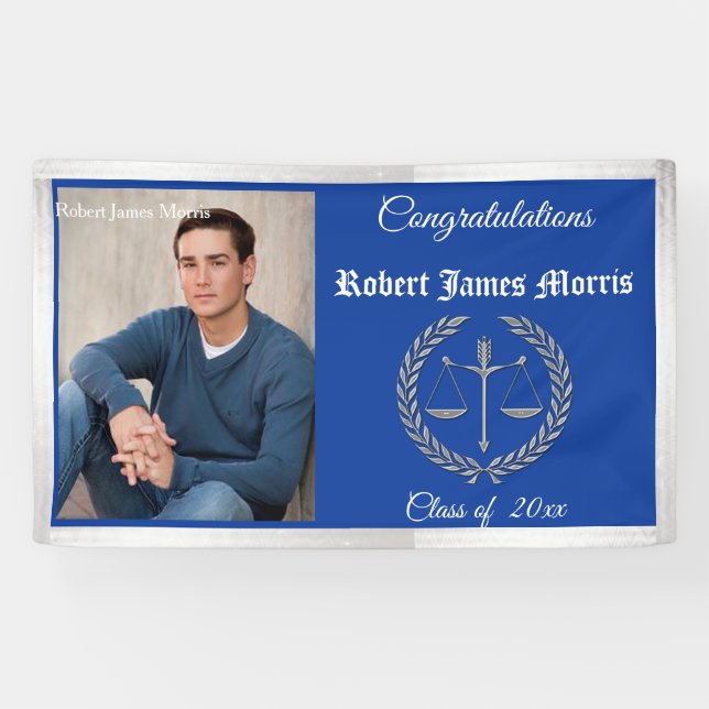 Congratulations Graduate Banner, Scales of Justice Banner (Horizontal)