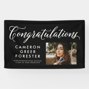 Congratulations graduate black photo banner