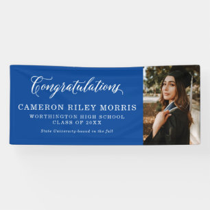Congratulations graduate blue graduation photo banner