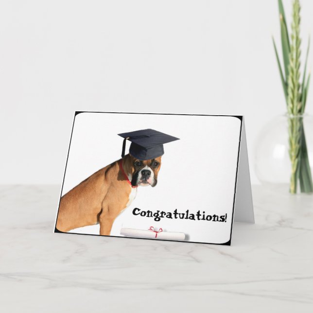 Congratulations graduate  Boxer greeting card (Front)