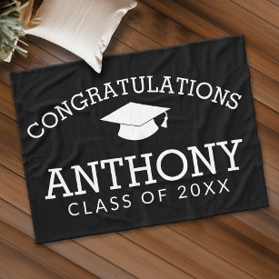 Congratulations Graduate Class of 20xx - Modern Fleece Blanket