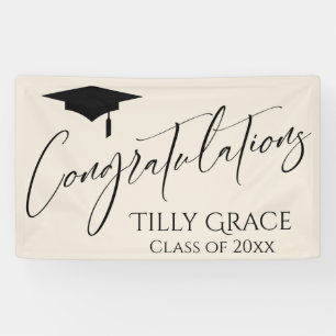 Congratulations Graduate Class of Black on Cream Banner