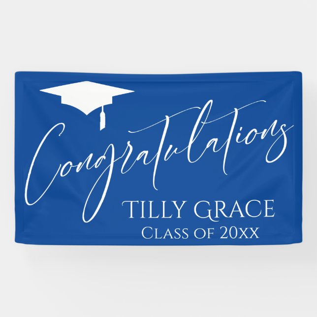 Congratulations Graduate Class of Bright Blue Banner (Horizontal)