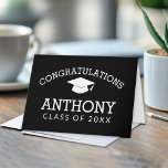 Congratulations Graduate - Classic Grad Cap Black Card<br><div class="desc">Add Class of 2020, 2021 or any year to this whimsical design. A traditional look for the name makes a pretty and modern design for the graduate. This minimal design is easy to read and stands out. Send your senior out with style and celebrate while you are social distancing. This...</div>