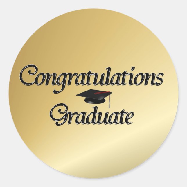 Congratulations Graduate Classic Round Sticker (Front)