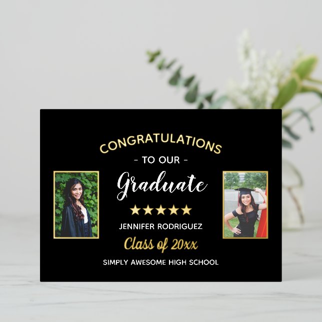 Congratulations Graduate Custom 2 Photo Graduation (Standing Front)