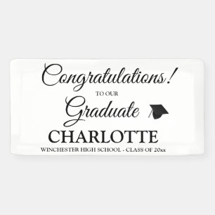 Congratulations graduate custom black script text banner