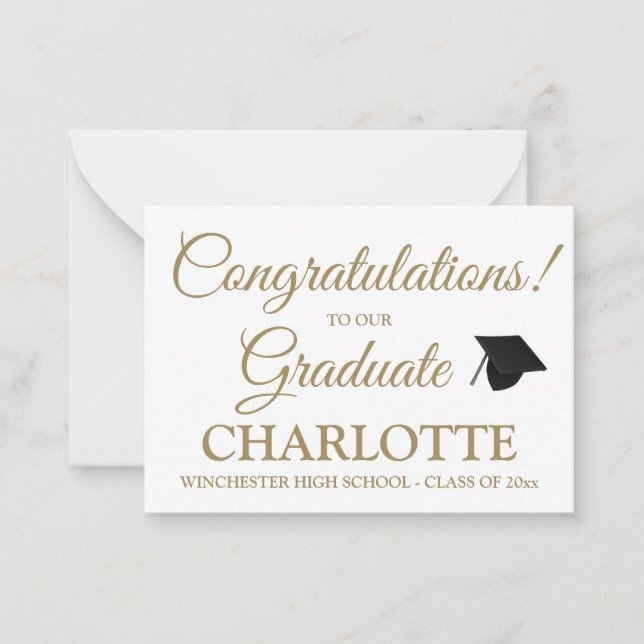 Congratulations graduate custom gold graduation card (Front)