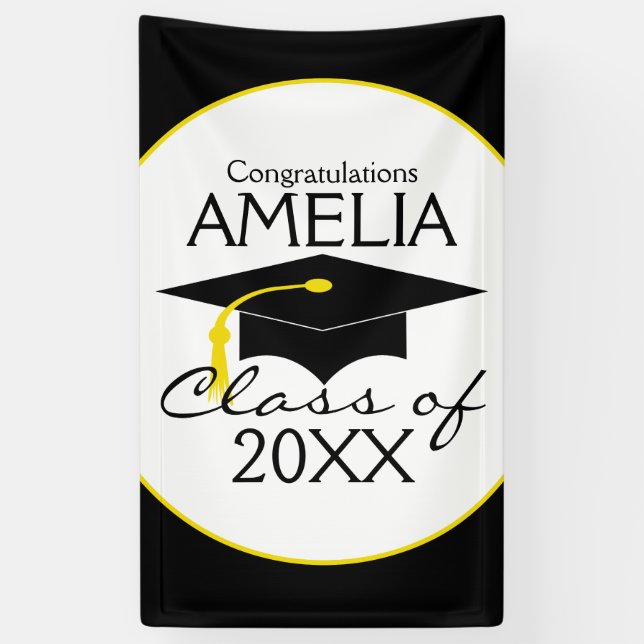 Congratulations Graduate Custom Name Banner (Vertical)
