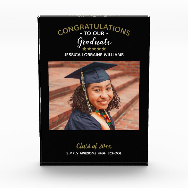 Congratulations Graduate Custom Photo Graduation Block (Front)