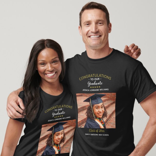 Congratulations Graduate Custom Photo Graduation T-Shirt (Creator Uploaded)