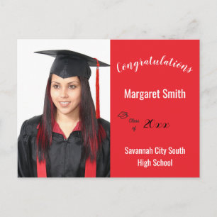 Congratulations Graduate Custom Photo Year School Postcard