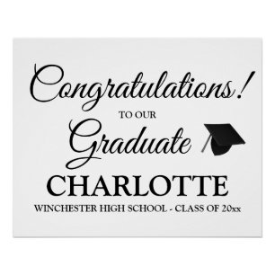 Congratulations graduate custom script graduation poster