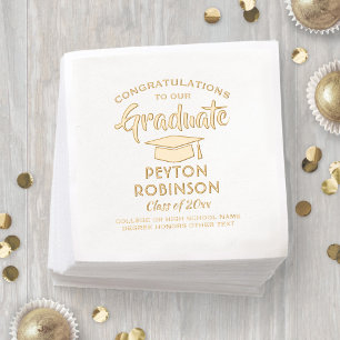 Congratulations Graduate Elegant Modern Graduation Foil Napkins