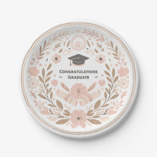 Congratulations Graduate Girly Paper Plate