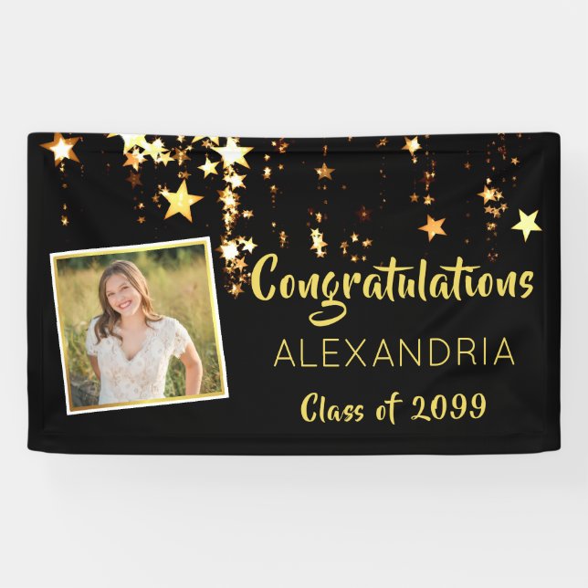 Congratulations Graduate | Gold Stars | Photo Banner (Horizontal)
