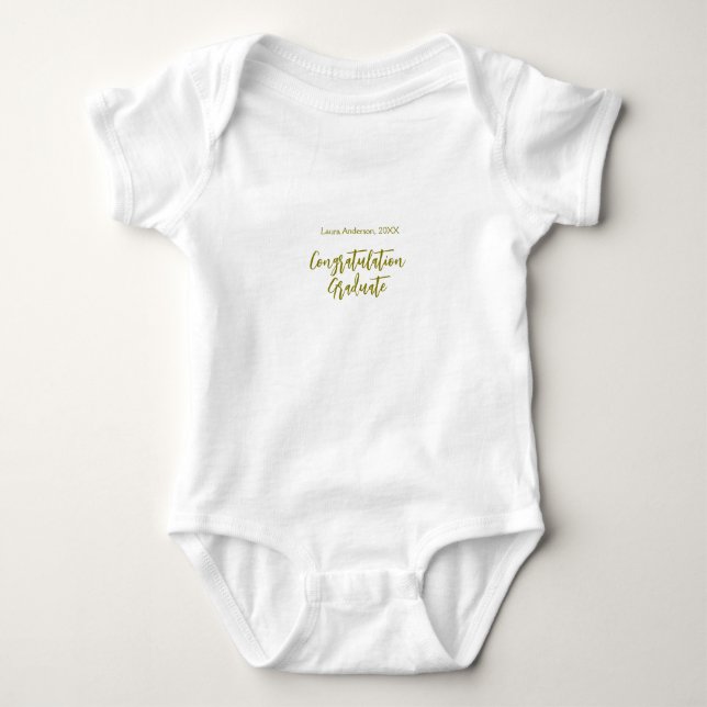 Congratulations graduate golden name class 20XX si Baby Bodysuit (Front)
