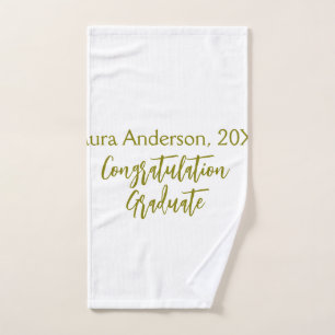 Congratulations graduate golden name class 20XX si Hand Towel