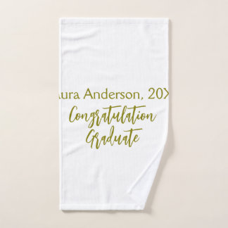Congratulations graduate golden name class 20XX si Hand Towel