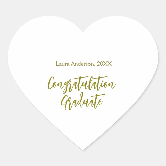 Congratulations graduate golden name class 20XX si Heart Sticker (Front)