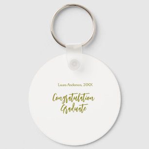 Congratulations graduate golden name class 20XX si Key Ring