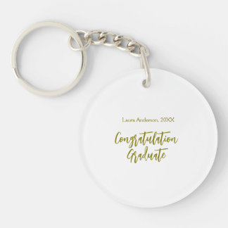 Congratulations graduate golden name class 20XX si Key Ring