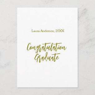 Congratulations graduate golden name class 20XX si Postcard