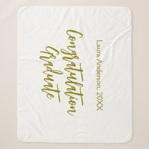 Congratulations graduate golden name class 20XX si Sherpa Blanket