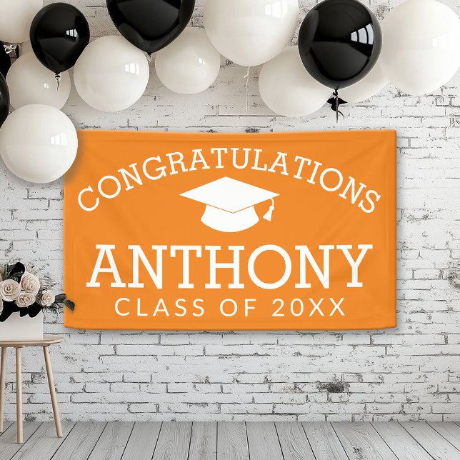 Congratulations Graduate Graduation CAN EDIT colou Banner (Custom Graduation Banner for a Grad Party or Open House)