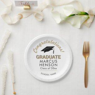Congratulations Graduate Graduation Cap Paper Plate