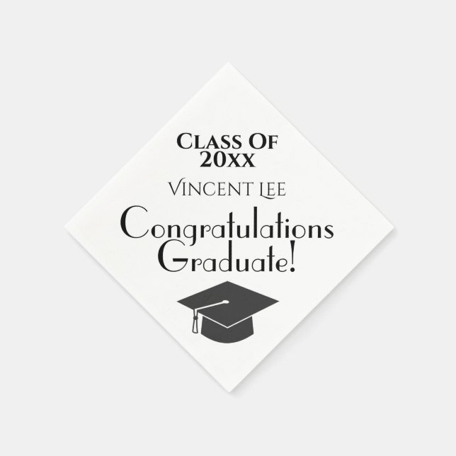 Congratulations Graduate Graduation Party Napkins (Corner)